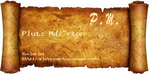 Plutz Márton névjegykártya